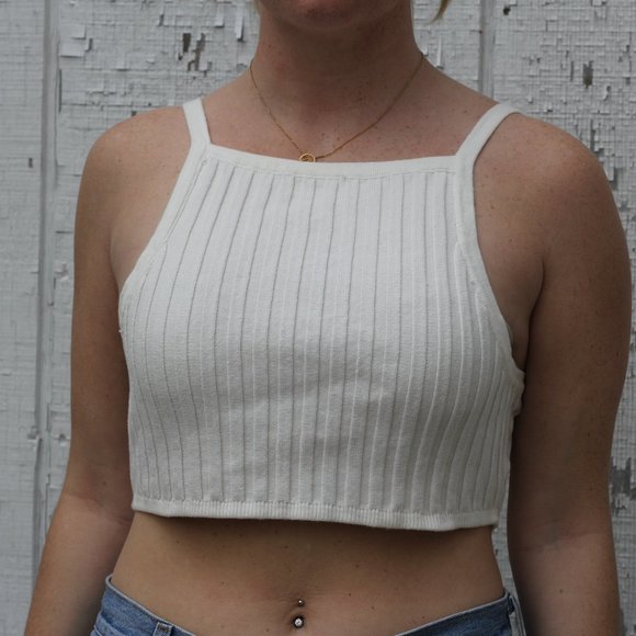 Alice in the eve Tops - ribbed high neck crop top